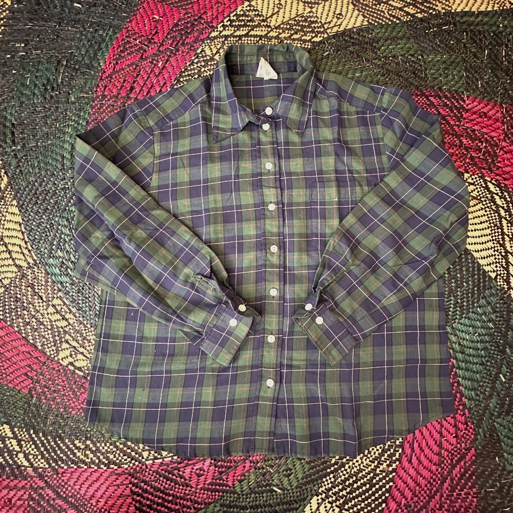 Vintage Plaid Button Down Size 12P